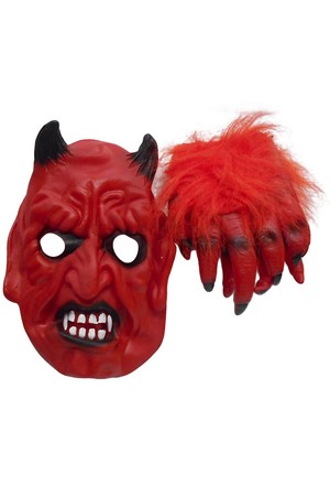 Детски комплект маска и ръкавици Дявол #B809.135
