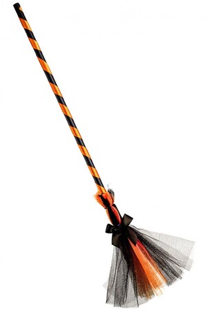 Метла на Вещица с воал - оранжева, Куку МагЪзин