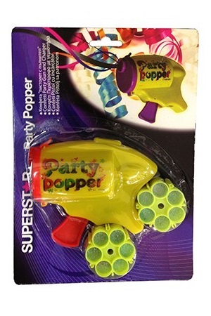 Конфета Пистолет с разноцветни металически ленти #E121G