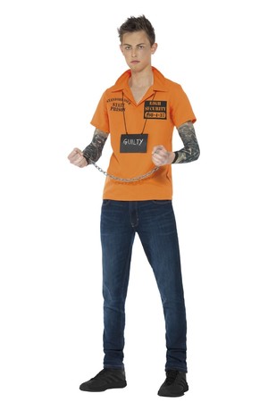 Мъжки Тийн костюм Затворник, оранжев #SMF44346