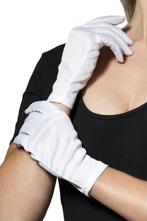 Ръкавици къси, бели #SMF0190