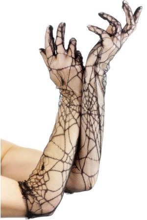 Ръкавици Вещица с паяжина и паяци #SMF22549
