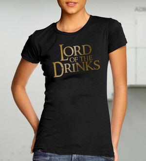 Куку тениска дамска - Lord of the Drinks, черна