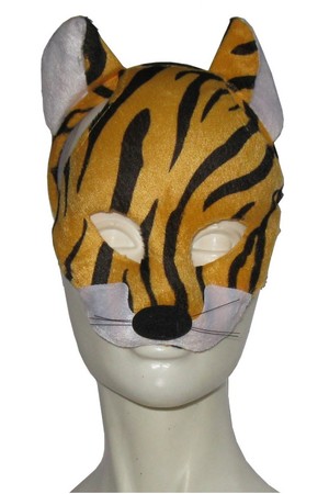 Детска маска на диадема тигър, плюш #P1901