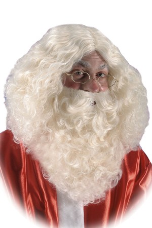 Перука с брада Дядо Коледа, лукс #I02365