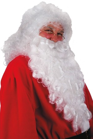 Перука с брада Дядо Коледа, лукс #I02368