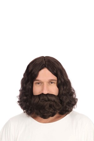Перука с брада и мустаци Хипи/Иисус #Rbw581