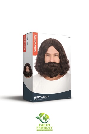 Перука с брада и мустаци Хипи/Иисус, Куку МагЪзин